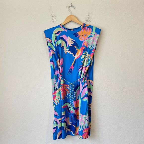 FARM RIO Painted Jungle T-Shirt Dress Multicolor Sleeveless Tropical - Picture 2 of 11